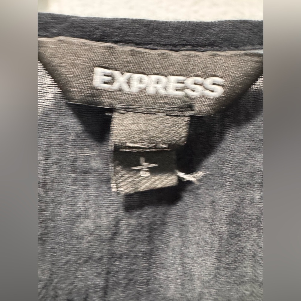 Express Black tank top with Lace Detail EUC! Cinched waist! - Picture 4 of 5